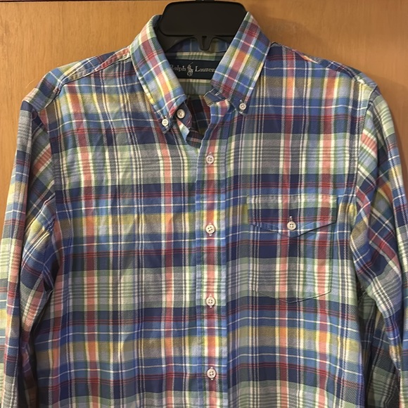 Ralph Lauren Men’s Plaid Button Down Shirt Blue Multi Size Small - Picture 2 of 10